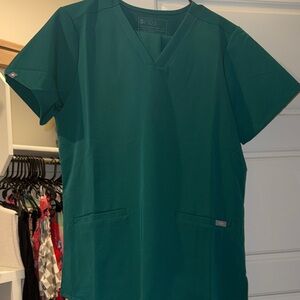 Figs Teal V-Neck Scrub Top With Matching Joggers